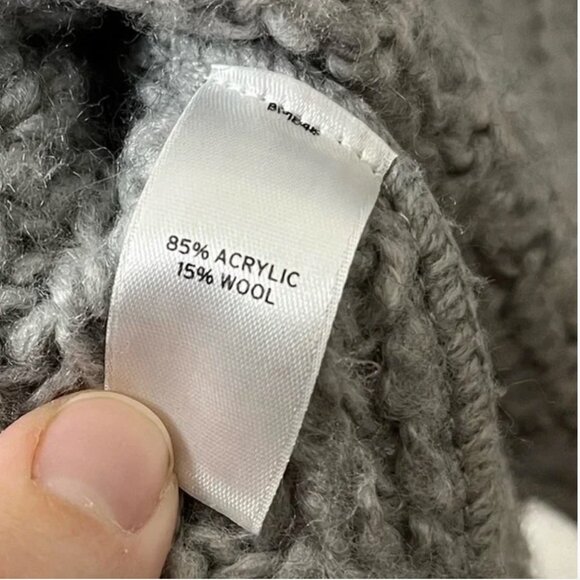 VALETTE Wool Blend Chunky Gray Knit Sweater Oversized Relaxed Fit | Size XS - Picture 9 of 9